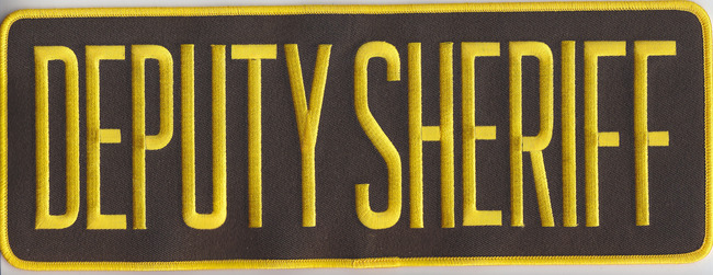 DEPUTY SHERIFF Medium Gold on Brown Back Panel Patch 11 X 4